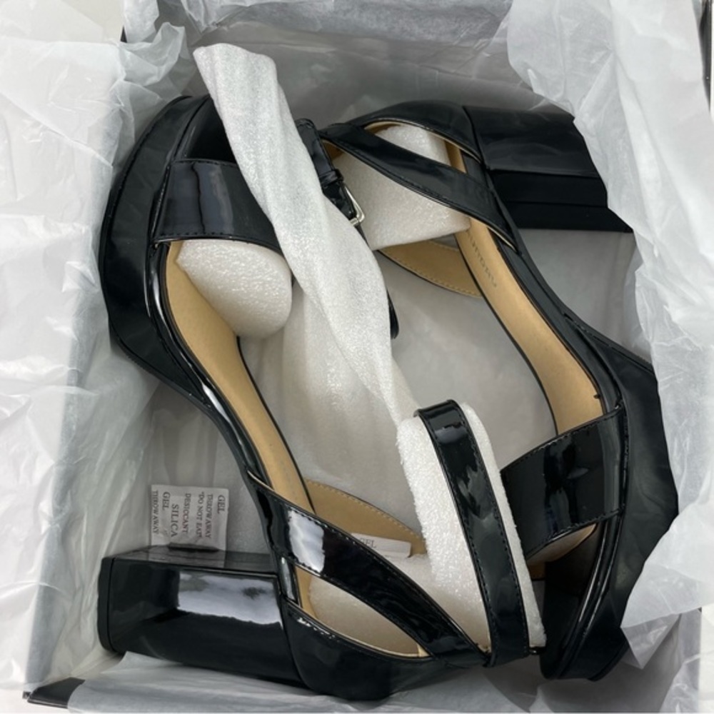 CL BY CHINESE LAUNDRY Go On Platform Dress Sandal Black Patent Heels - Picture 7 of 15